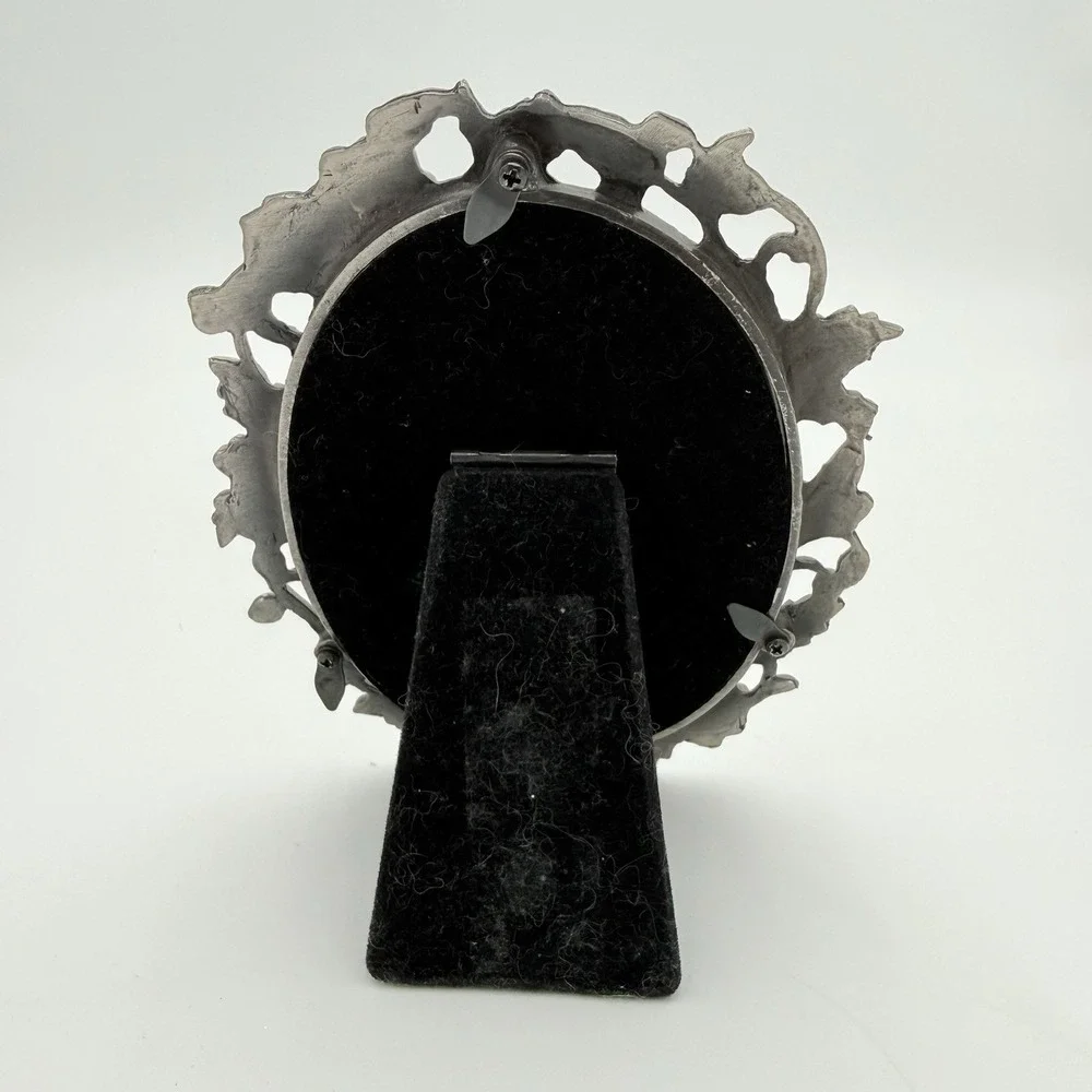 Vtg Ornate Metal Oval Picture Photo Frame 9